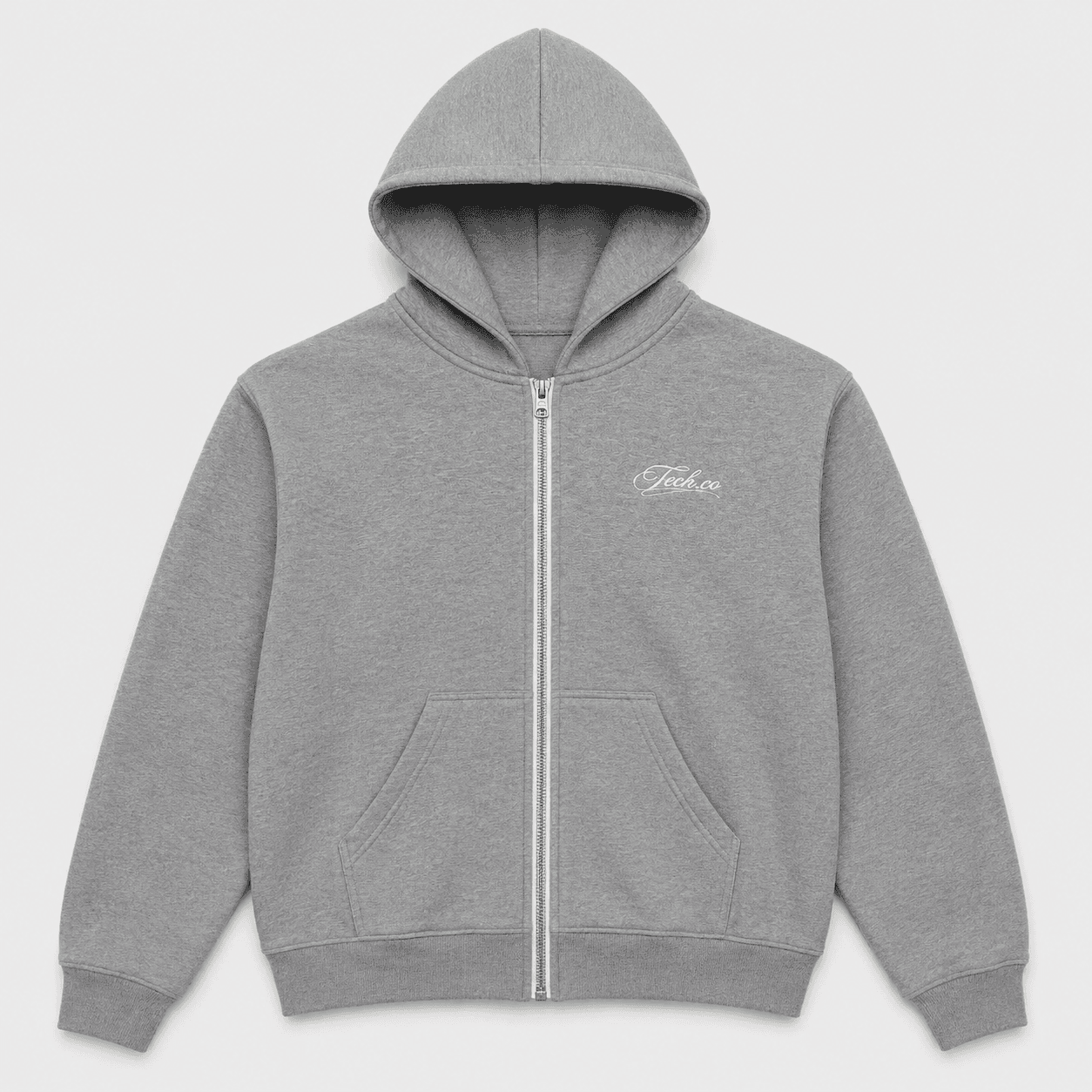 Blusa de Moletom com Zíper Tech.co Cinza — foto 1